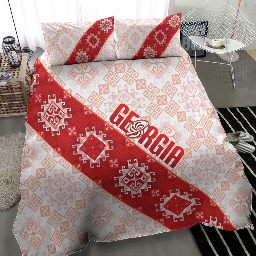 Georgia Rugby 2026 Bedding Set Georgian Folk Pattern