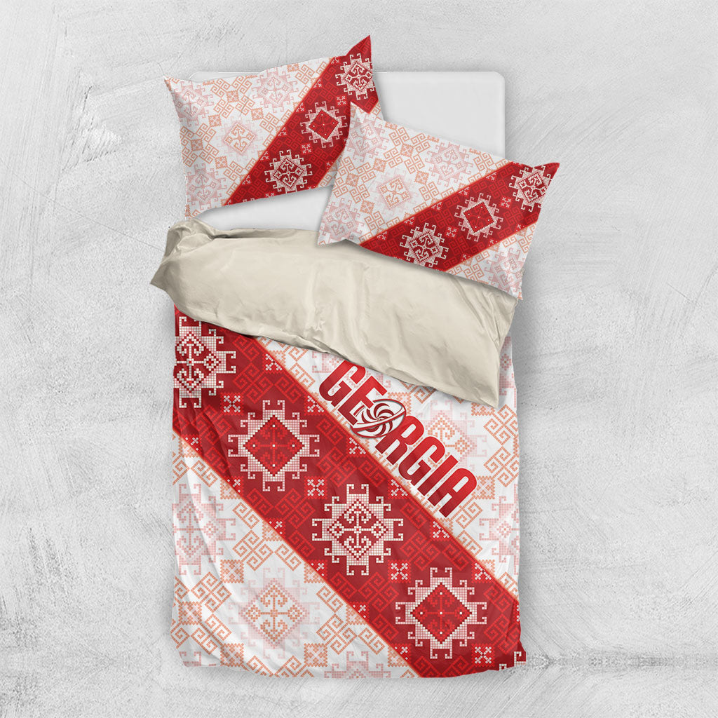 Georgia Rugby 2026 Bedding Set Georgian Folk Pattern