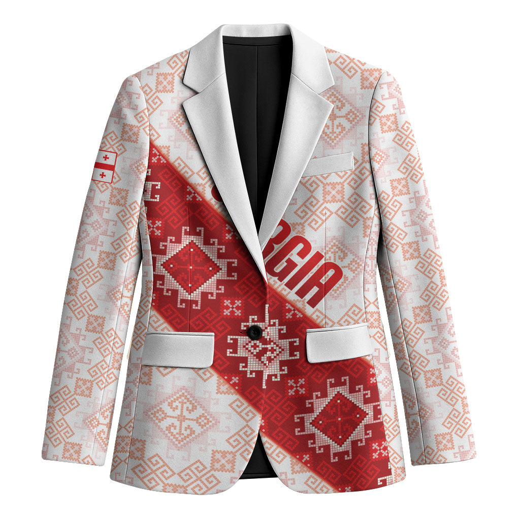 Custom Georgia Rugby 2026 Blazer Georgian Folk Pattern