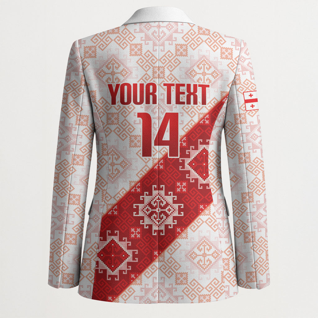 Custom Georgia Rugby 2026 Blazer Georgian Folk Pattern
