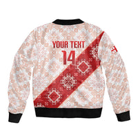 Custom Georgia Rugby 2026 Bomber Jacket Georgian Folk Pattern