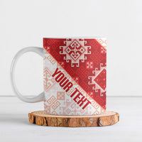 Custom Georgia Rugby 2026 Ceramic Mug Georgian Folk Pattern