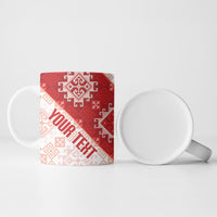 Custom Georgia Rugby 2026 Ceramic Mug Georgian Folk Pattern