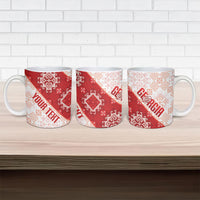 Custom Georgia Rugby 2026 Ceramic Mug Georgian Folk Pattern