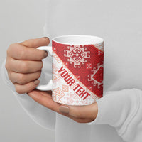Custom Georgia Rugby 2026 Ceramic Mug Georgian Folk Pattern