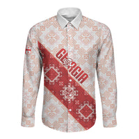 Custom Georgia Rugby 2026 Long Sleeve Button Shirt Georgian Folk Pattern