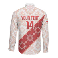 Custom Georgia Rugby 2026 Long Sleeve Button Shirt Georgian Folk Pattern