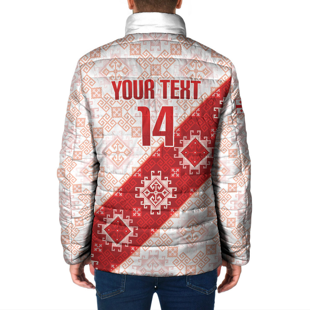 Custom Georgia Rugby 2026 Padded Jacket Georgian Folk Pattern