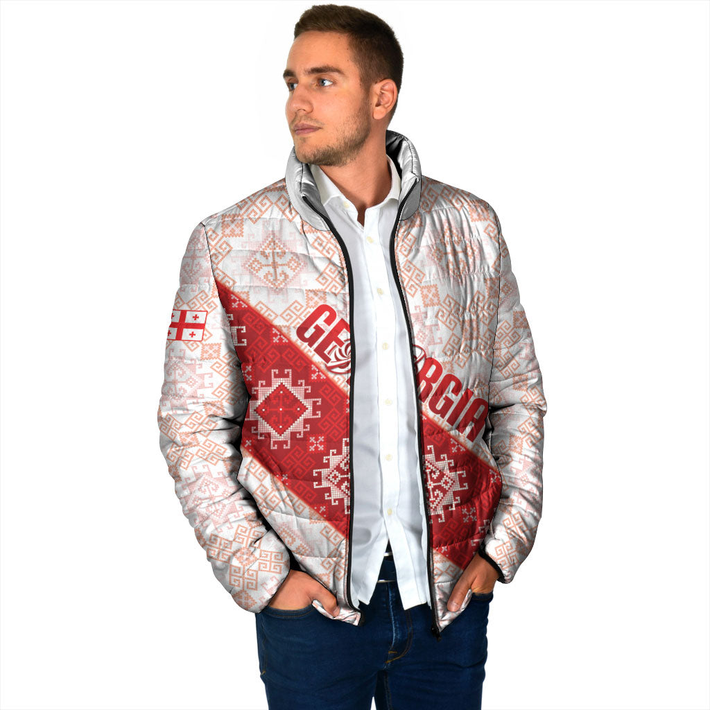 Custom Georgia Rugby 2026 Padded Jacket Georgian Folk Pattern