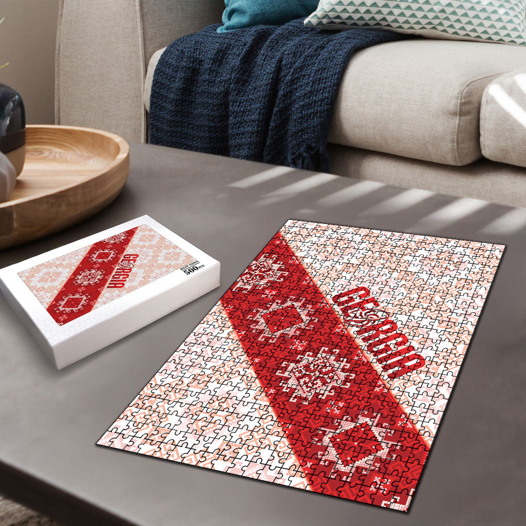 Georgia Rugby 2026 Puzzle Georgian Folk Pattern