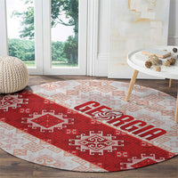 Georgia Rugby 2026 Round Carpet Georgian Folk Pattern