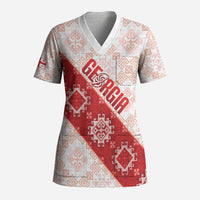 Custom Georgia Rugby 2026 Scrub Top Georgian Folk Pattern