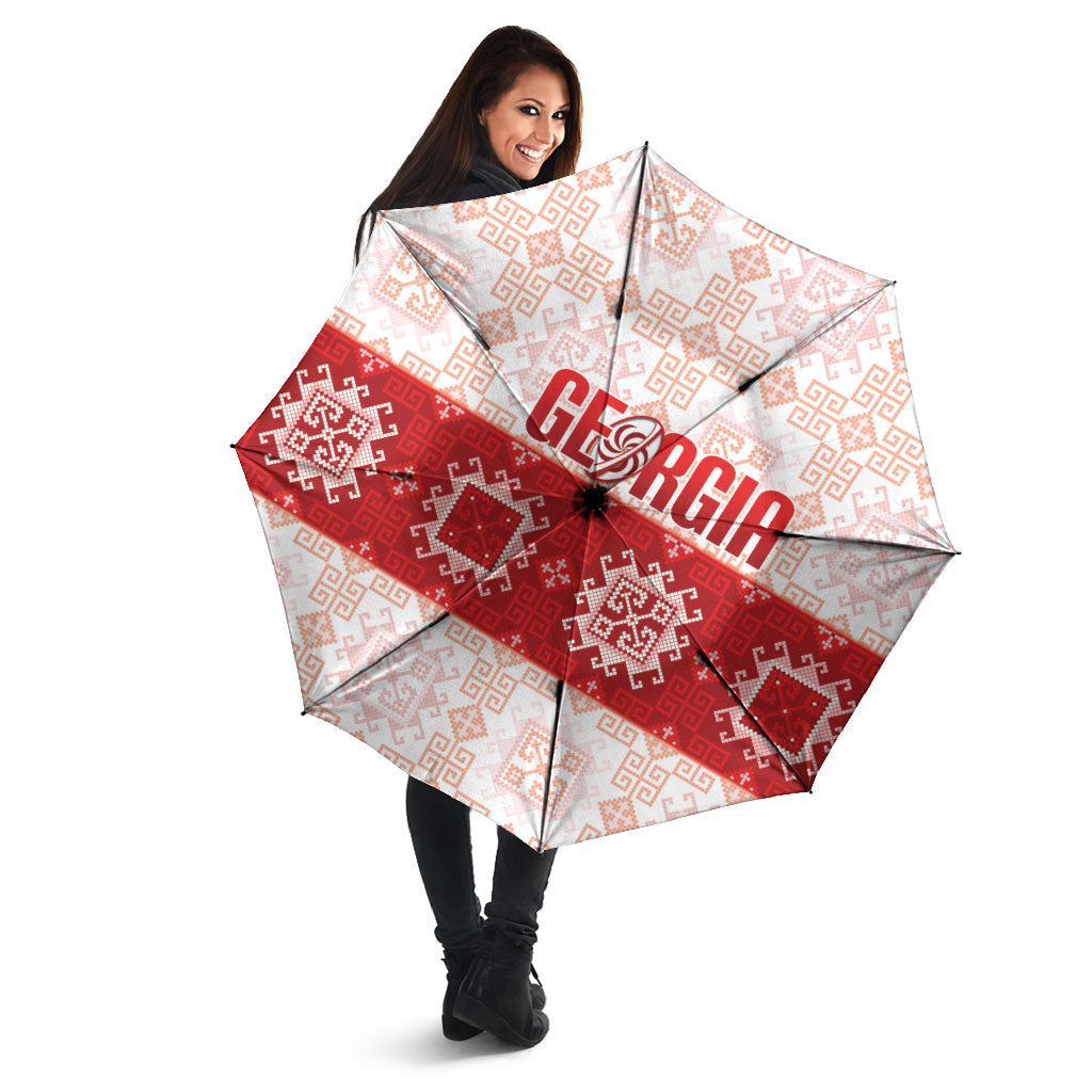 Georgia Rugby 2026 Umbrella Georgian Folk Pattern