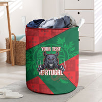Custom Portugal Rugby 2026 Laundry Basket Os Lobos Wolf Mascot