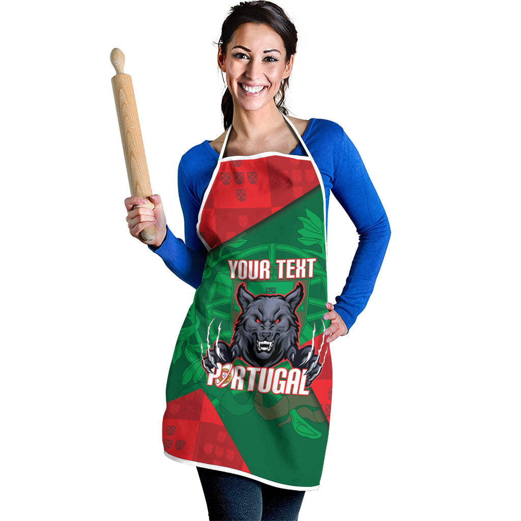 Custom Portugal Rugby 2026 Apron Os Lobos Wolf Mascot