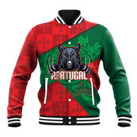 Custom Portugal Rugby 2026 Baseball Jacket Os Lobos Wolf Mascot