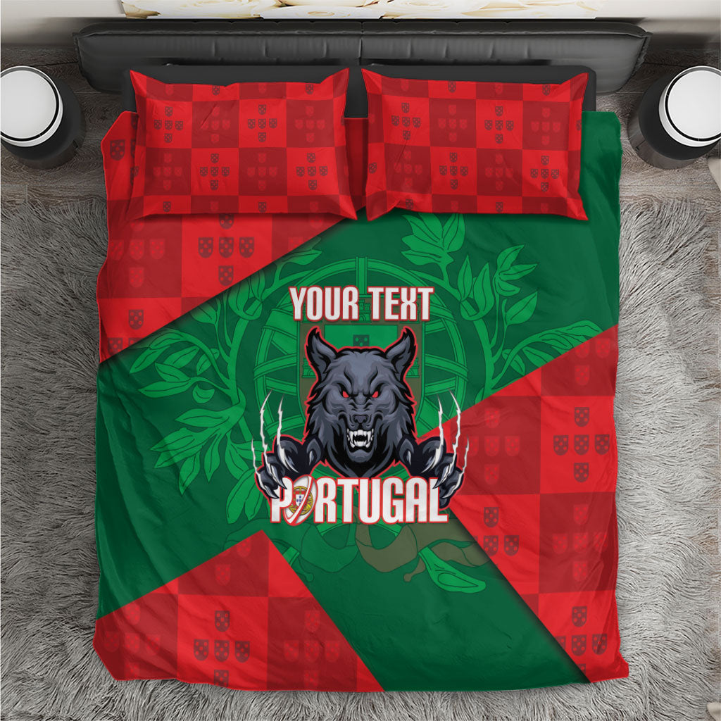Custom Portugal Rugby 2026 Bedding Set Os Lobos Wolf Mascot