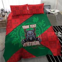 Custom Portugal Rugby 2026 Bedding Set Os Lobos Wolf Mascot