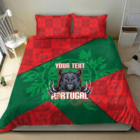 Custom Portugal Rugby 2026 Bedding Set Os Lobos Wolf Mascot