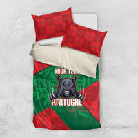 Custom Portugal Rugby 2026 Bedding Set Os Lobos Wolf Mascot