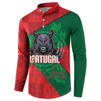 Custom Portugal Rugby 2026 Button Sweatshirt Os Lobos Wolf Mascot