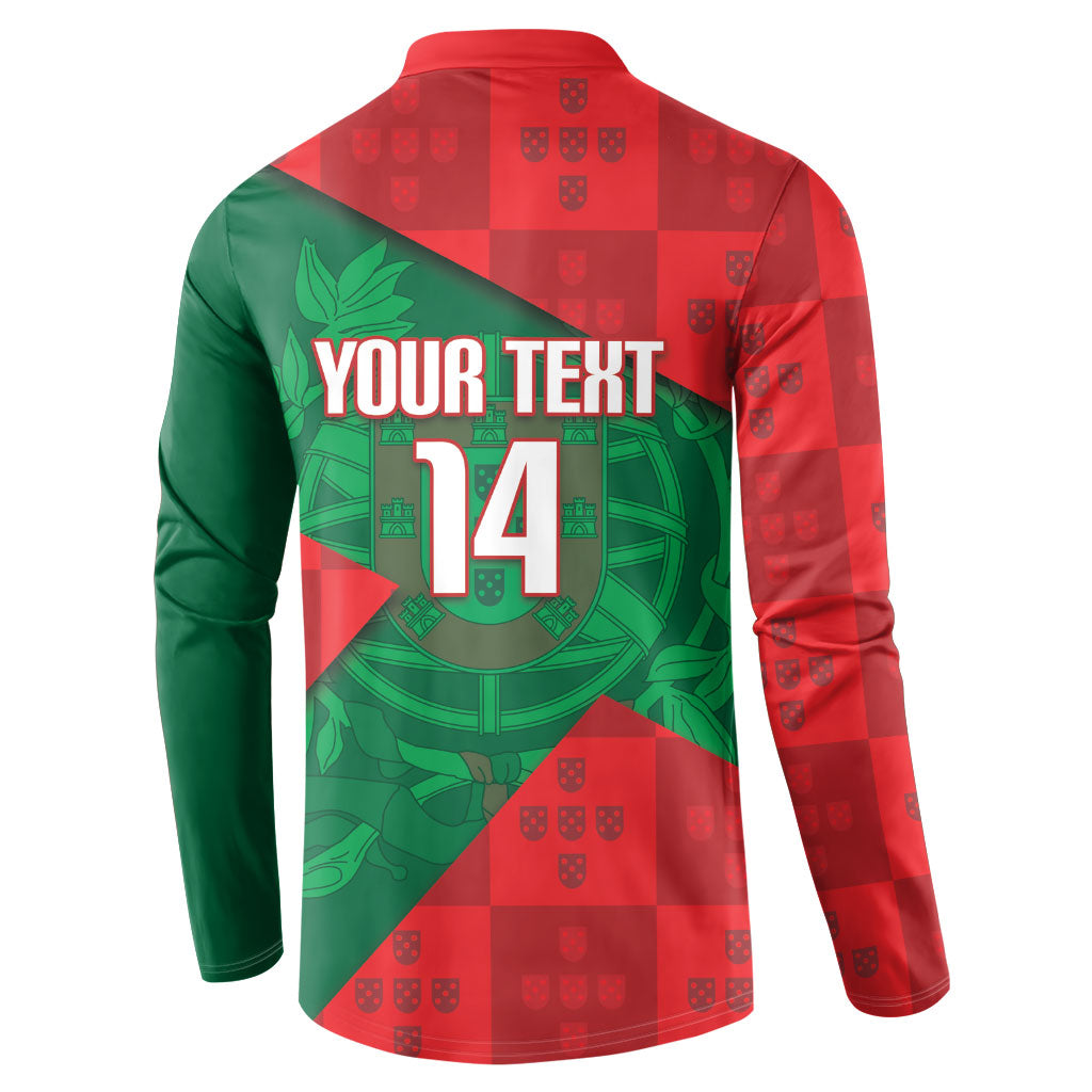 Custom Portugal Rugby 2026 Button Sweatshirt Os Lobos Wolf Mascot