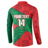 Custom Portugal Rugby 2026 Button Sweatshirt Os Lobos Wolf Mascot
