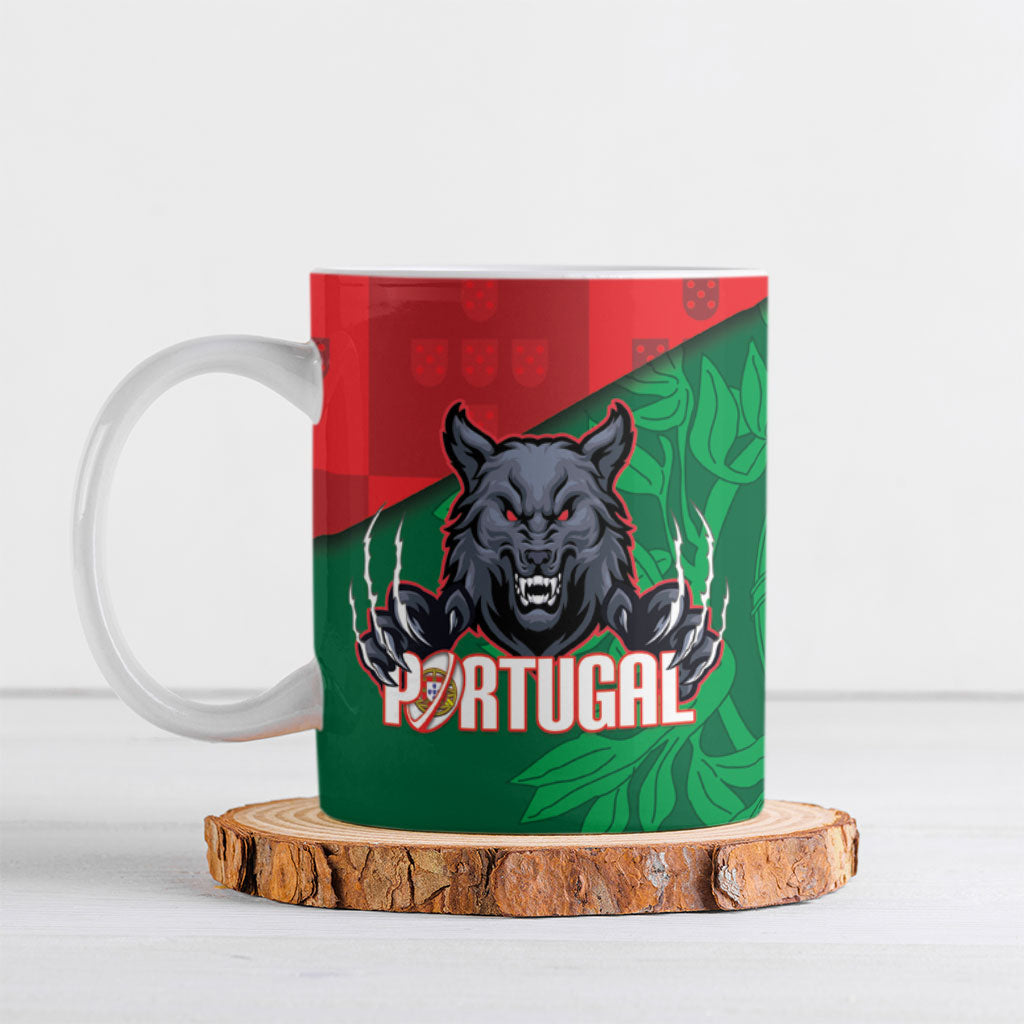 Custom Portugal Rugby 2026 Ceramic Mug Os Lobos Wolf Mascot