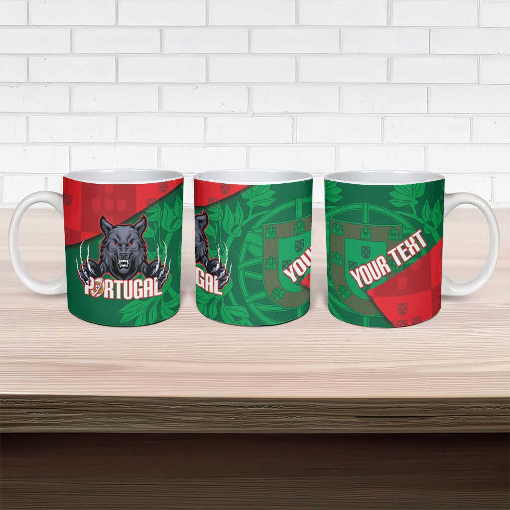 Custom Portugal Rugby 2026 Ceramic Mug Os Lobos Wolf Mascot