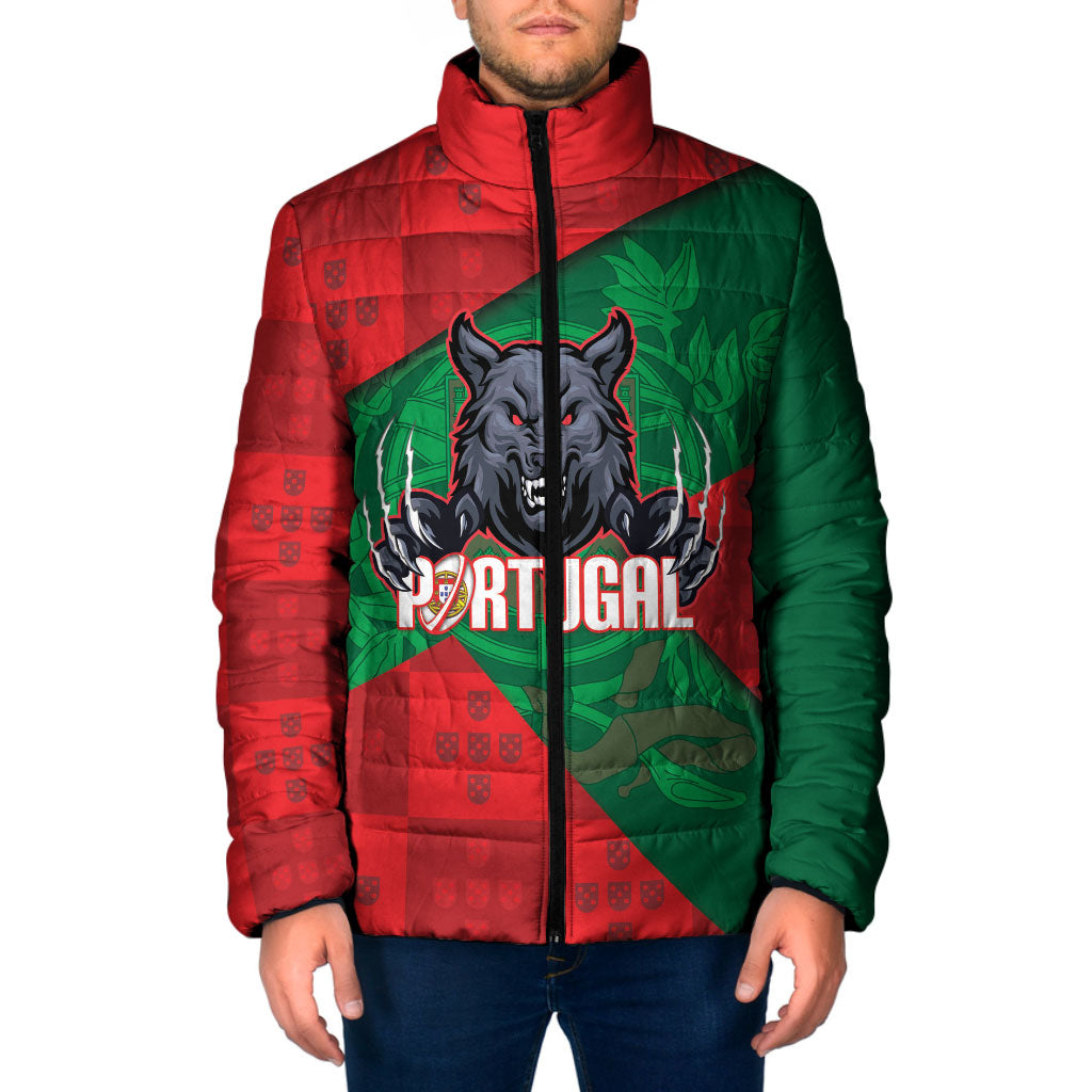 Custom Portugal Rugby 2026 Padded Jacket Os Lobos Wolf Mascot