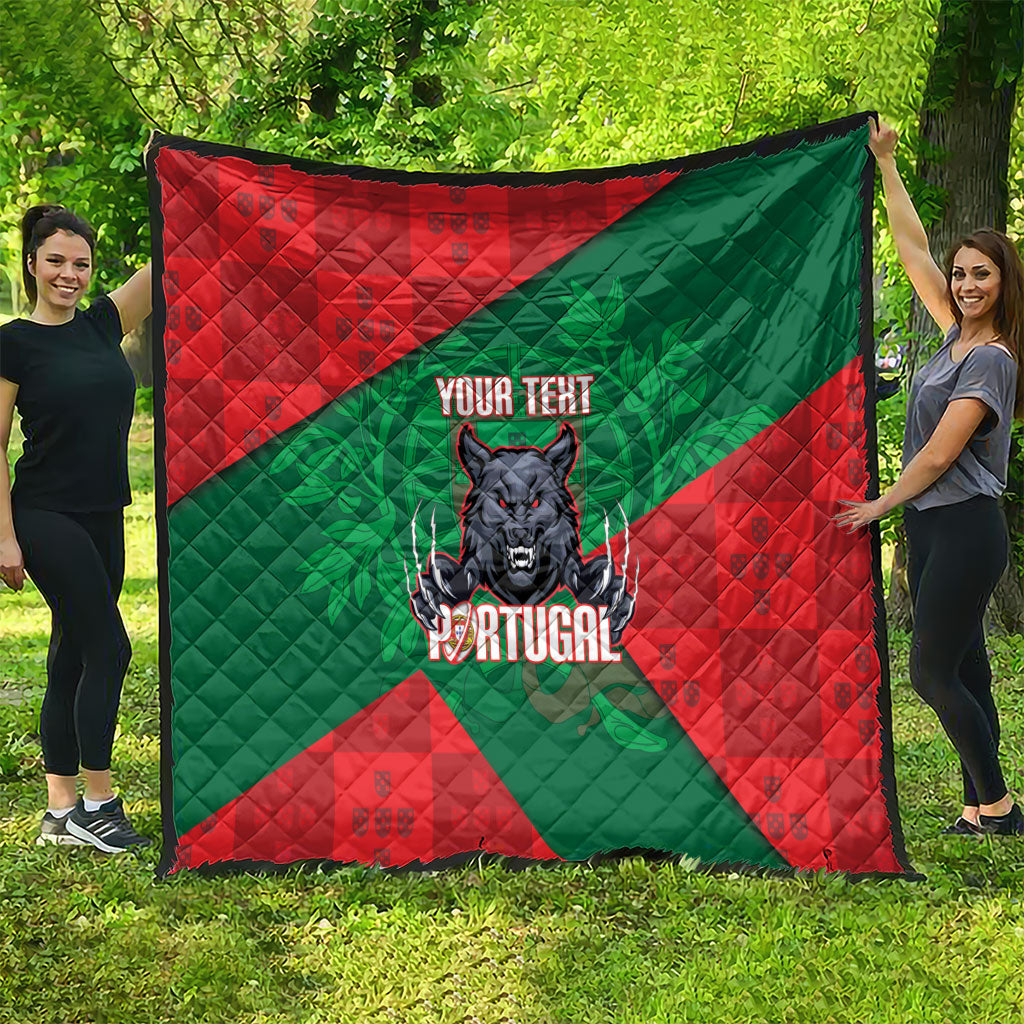 Custom Portugal Rugby 2026 Quilt Os Lobos Wolf Mascot