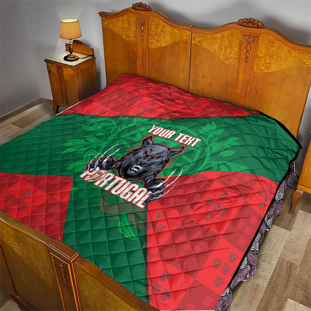 Custom Portugal Rugby 2026 Quilt Os Lobos Wolf Mascot