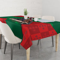 Custom Portugal Rugby 2026 Tablecloth Os Lobos Wolf Mascot