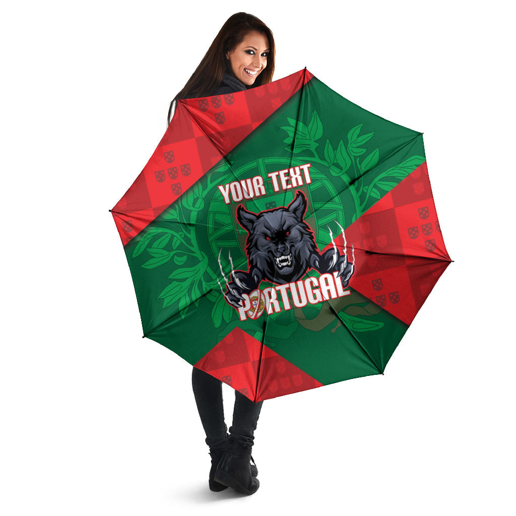 Custom Portugal Rugby 2026 Umbrella Os Lobos Wolf Mascot