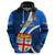 Fiji Rugby Hoodie World Cup 2023 Go Champions Fijian Tapa Blue Version - Wonder Print Shop