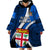 Fiji Rugby Wearable Blanket Hoodie World Cup 2023 Go Champions Fijian Tapa Blue Version - Wonder Print Shop