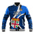 Custom Fiji Rugby Baseball Jacket World Cup 2023 Go Champions Fijian Tapa Blue Version - Wonder Print Shop