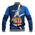 Custom Fiji Rugby Baseball Jacket World Cup 2023 Go Champions Fijian Tapa Blue Version - Wonder Print Shop