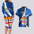 Custom Fiji Rugby Couples Matching Long Sleeve Bodycon Dress and Hawaiian Shirt World Cup 2023 Go Champions Fijian Tapa Blue Version - Wonder Print Shop