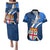 Custom Fiji Rugby Couples Matching Puletasi Dress and Hawaiian Shirt World Cup 2023 Go Champions Fijian Tapa Blue Version - Wonder Print Shop