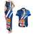 Custom Fiji Rugby Couples Matching Tank Maxi Dress and Hawaiian Shirt World Cup 2023 Go Champions Fijian Tapa Blue Version - Wonder Print Shop