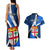 Custom Fiji Rugby Couples Matching Tank Maxi Dress and Hawaiian Shirt World Cup 2023 Go Champions Fijian Tapa Blue Version - Wonder Print Shop