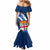 Custom Fiji Rugby Mermaid Dress World Cup 2023 Go Champions Fijian Tapa Blue Version - Wonder Print Shop