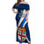 Custom Fiji Rugby Off Shoulder Maxi Dress World Cup 2023 Go Champions Fijian Tapa Blue Version - Wonder Print Shop