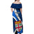 Custom Fiji Rugby Off Shoulder Maxi Dress World Cup 2023 Go Champions Fijian Tapa Blue Version - Wonder Print Shop