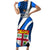 Custom Fiji Rugby Short Sleeve Bodycon Dress World Cup 2023 Go Champions Fijian Tapa Blue Version - Wonder Print Shop