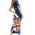 Custom Fiji Rugby Short Sleeve Bodycon Dress World Cup 2023 Go Champions Fijian Tapa Blue Version - Wonder Print Shop