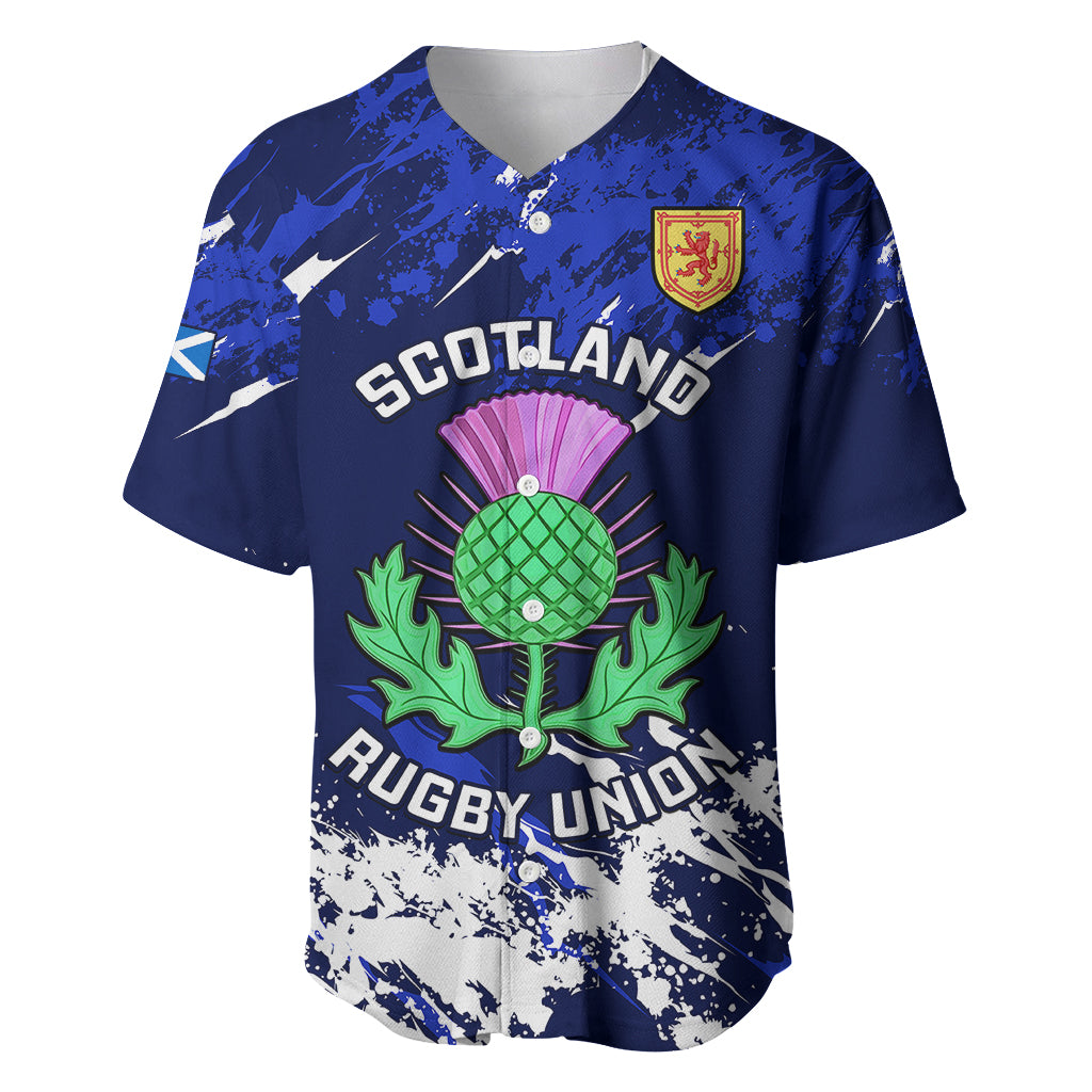 Scotland Rugby Baseball Jersey World Cup 2023 Go Scottish Thistle Grunge Style - Wonder Print Shop