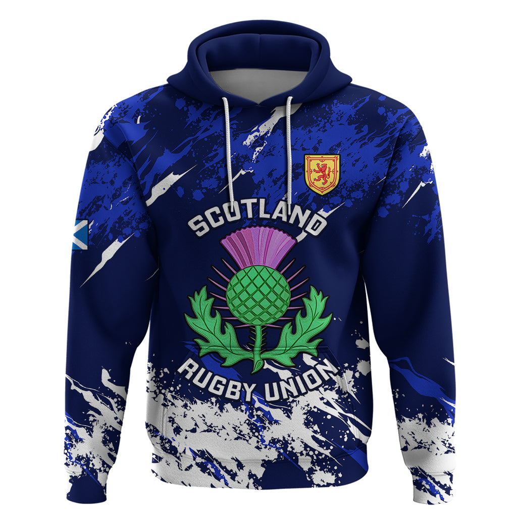 Scotland Rugby Hoodie World Cup 2023 Go Scottish Thistle Grunge Style - Wonder Print Shop