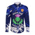 Scotland Rugby Long Sleeve Button Shirt World Cup 2023 Go Scottish Thistle Grunge Style - Wonder Print Shop